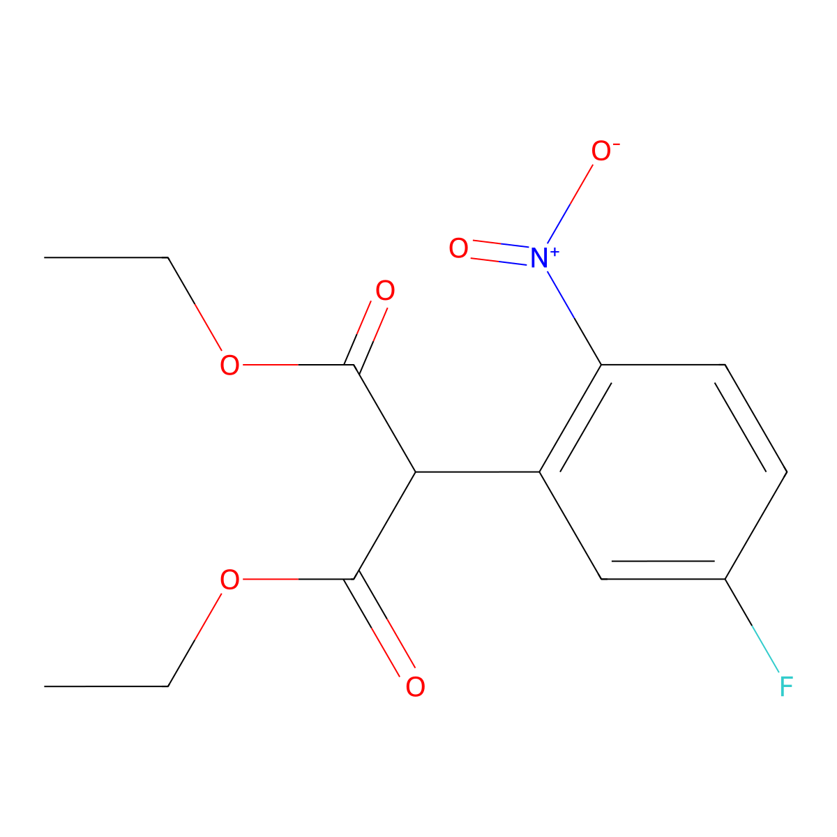 Diethyl 2-(5-fluoro-2-nitrophenyl)malonate molecular structure, CAS 1013930-07-8