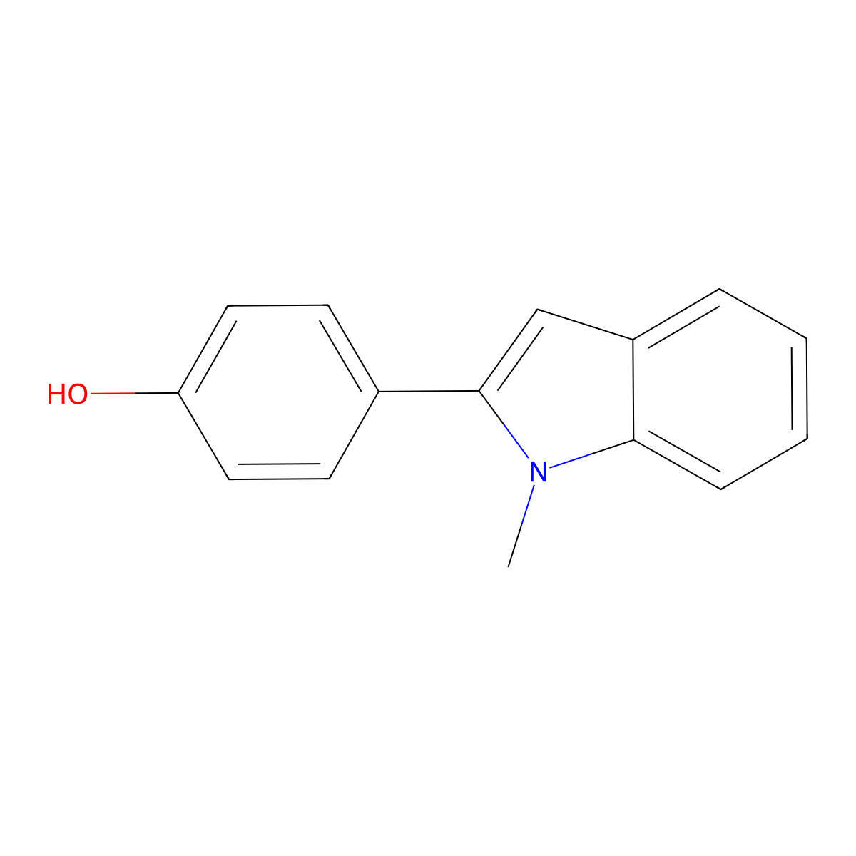 4-(1-methyl-1H-indol-2-yl)phenol molecular structure, CAS 1013932-64-3