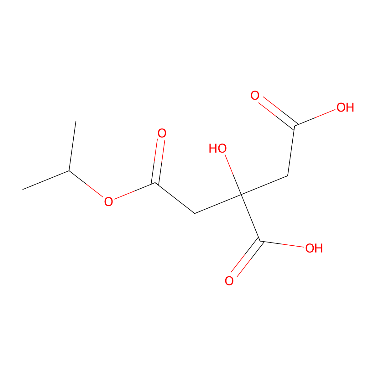 1-Isopropyl citrate molecular structure, CAS 101396-15-0