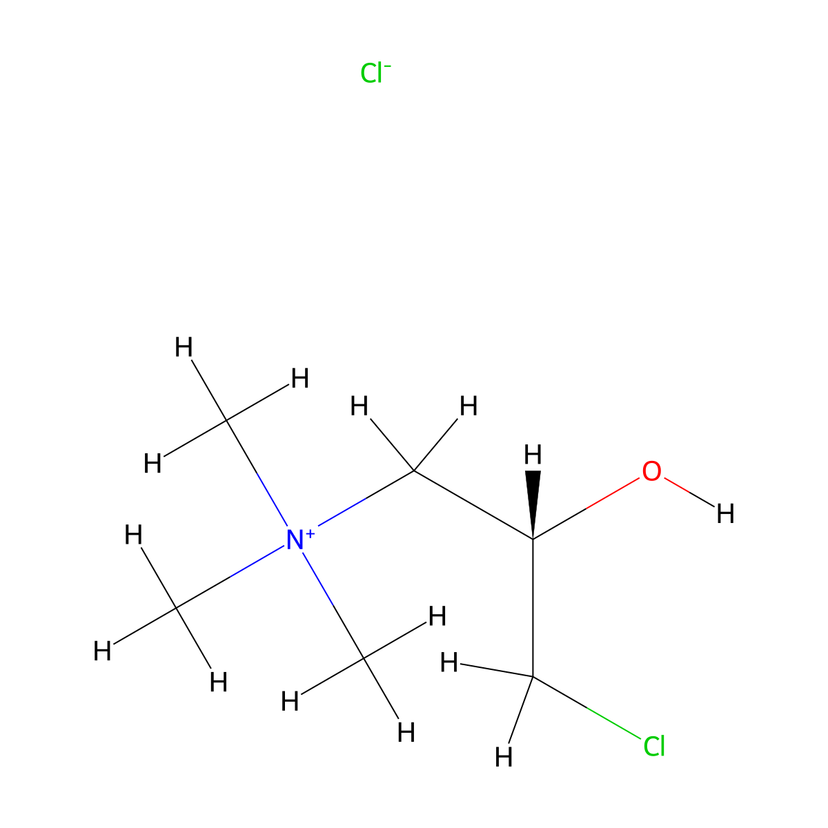 (S)-(-)-(3-Chloro-2-hydroxypropyl)trimethylammonium chloride molecular structure, CAS 101396-91-2