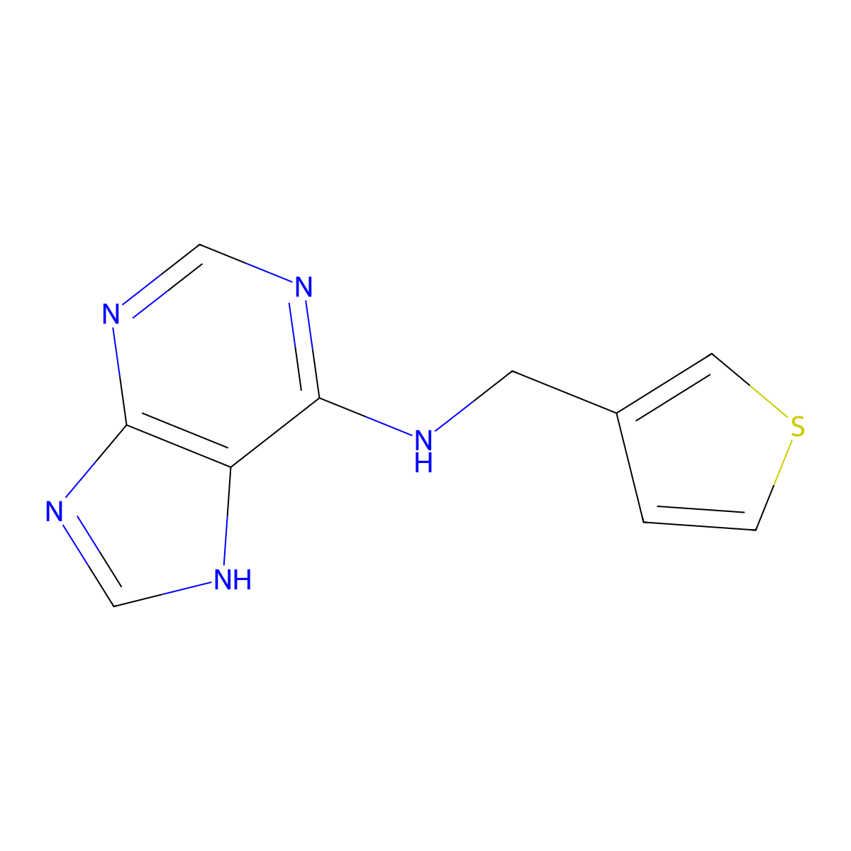N-(3-Thienylmethyl)-9H-purin-6-amine molecular structure, CAS 101396-93-4