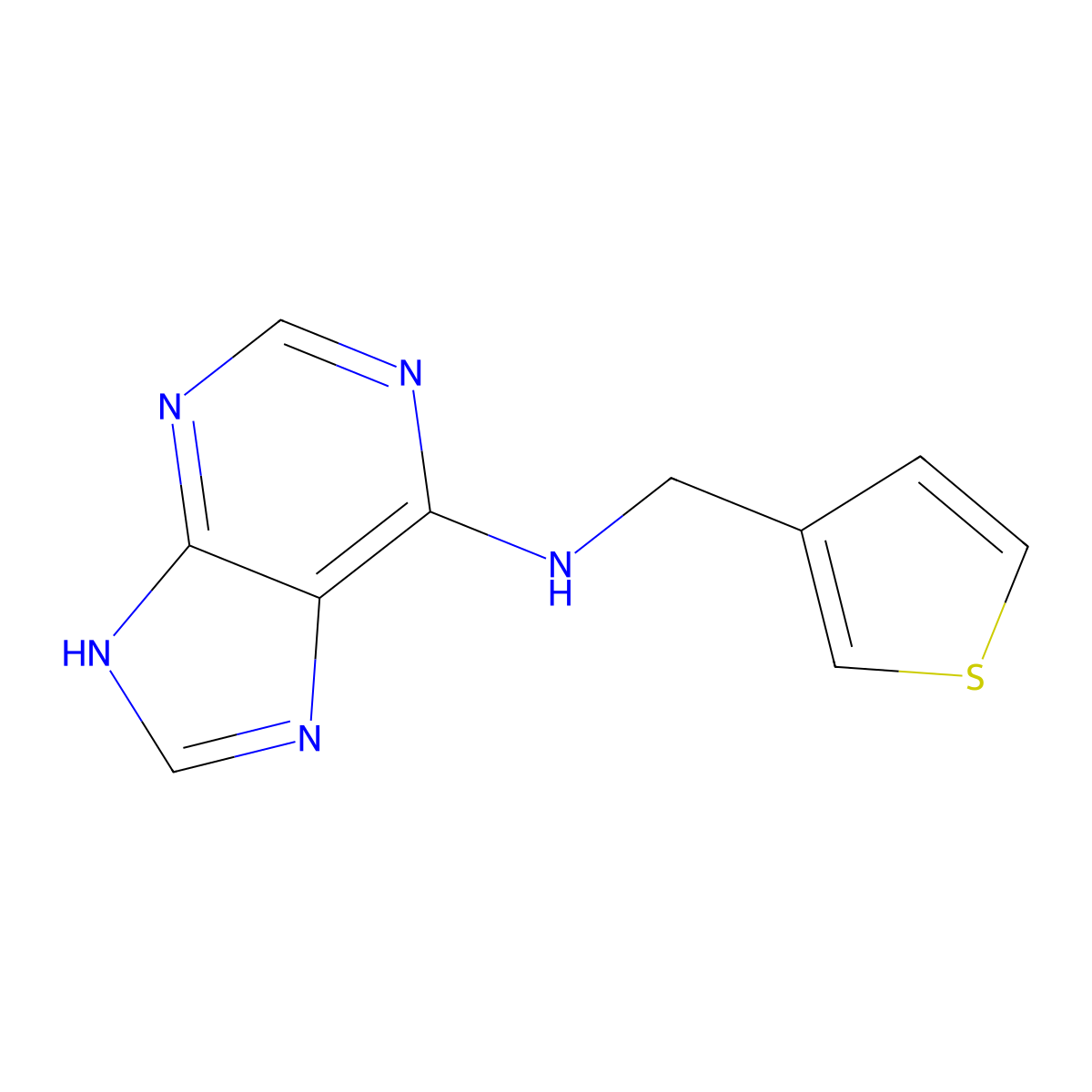 N-(3-Thienylmethyl)-9H-purin-6-amine molecular structure, CAS 101396-93-4