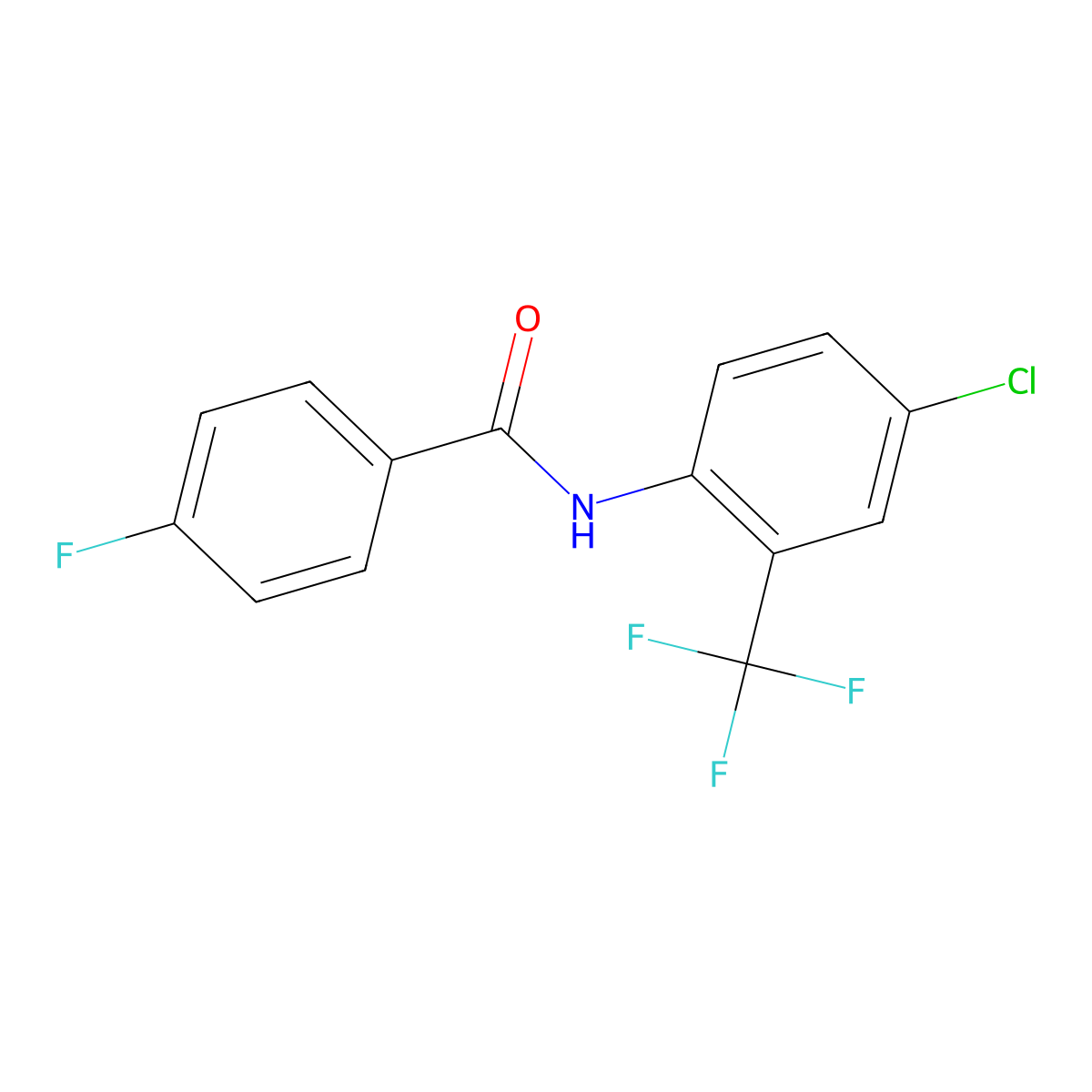 N-[4-chloro-2-(trifluoromethyl)phenyl]-4-fluorobenzamide molecular structure, CAS 101398-12-3