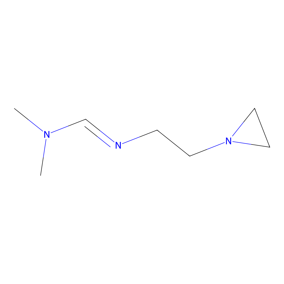 Formamidine, N,N-dimethyl-N'-(2-(1-aziridinyl)ethyl)- molecular structure, CAS 101398-54-3