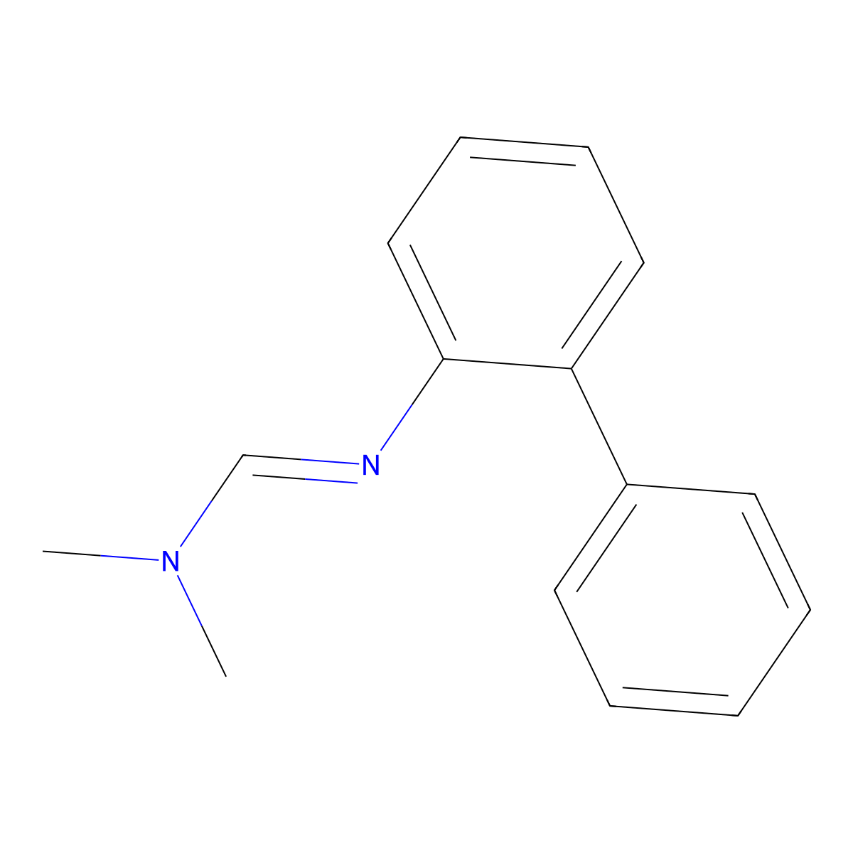 Formamidine, N'-(2-biphenylyl)-N,N-dimethyl- molecular structure, CAS 101398-56-5