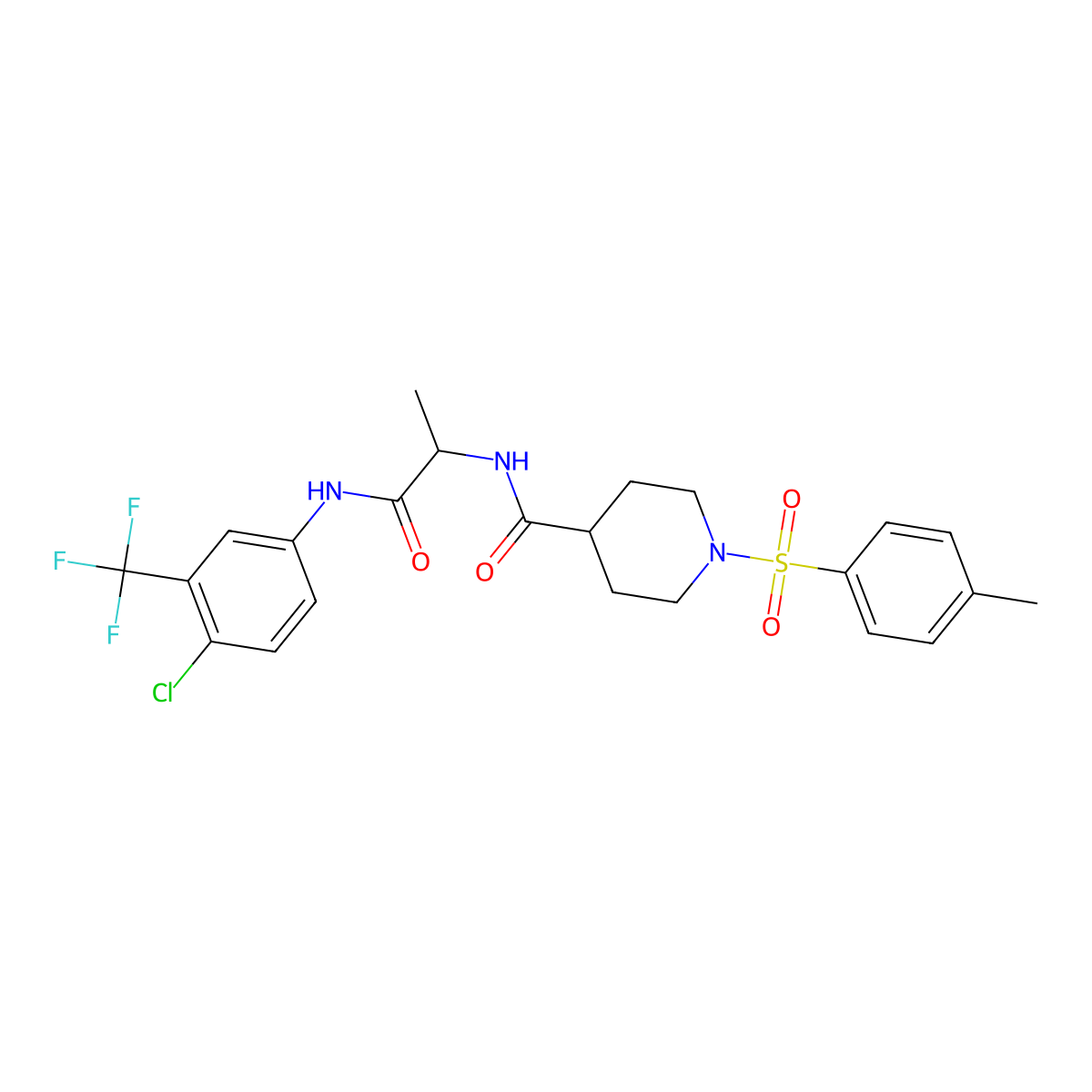 C23H25ClF3N3O4S molecular structure, CAS 1013982-96-1