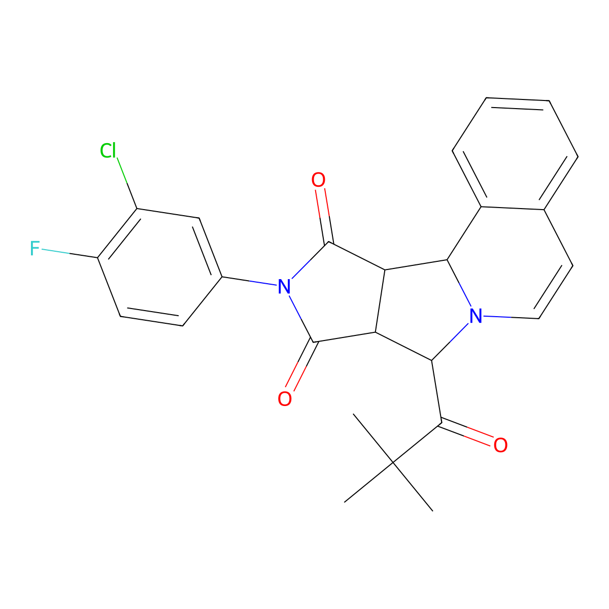 (1S,11S,12R,16S)-14-(3-chloro-4-fluorophenyl)-11-(2,2-dimethylpropanoyl)-10,14-diazatetracyclo[8.6.0.02,7.012,16]hexadeca-2,4,6,8-tetraene-13,15-dione molecular structure, CAS 1013986-63-4