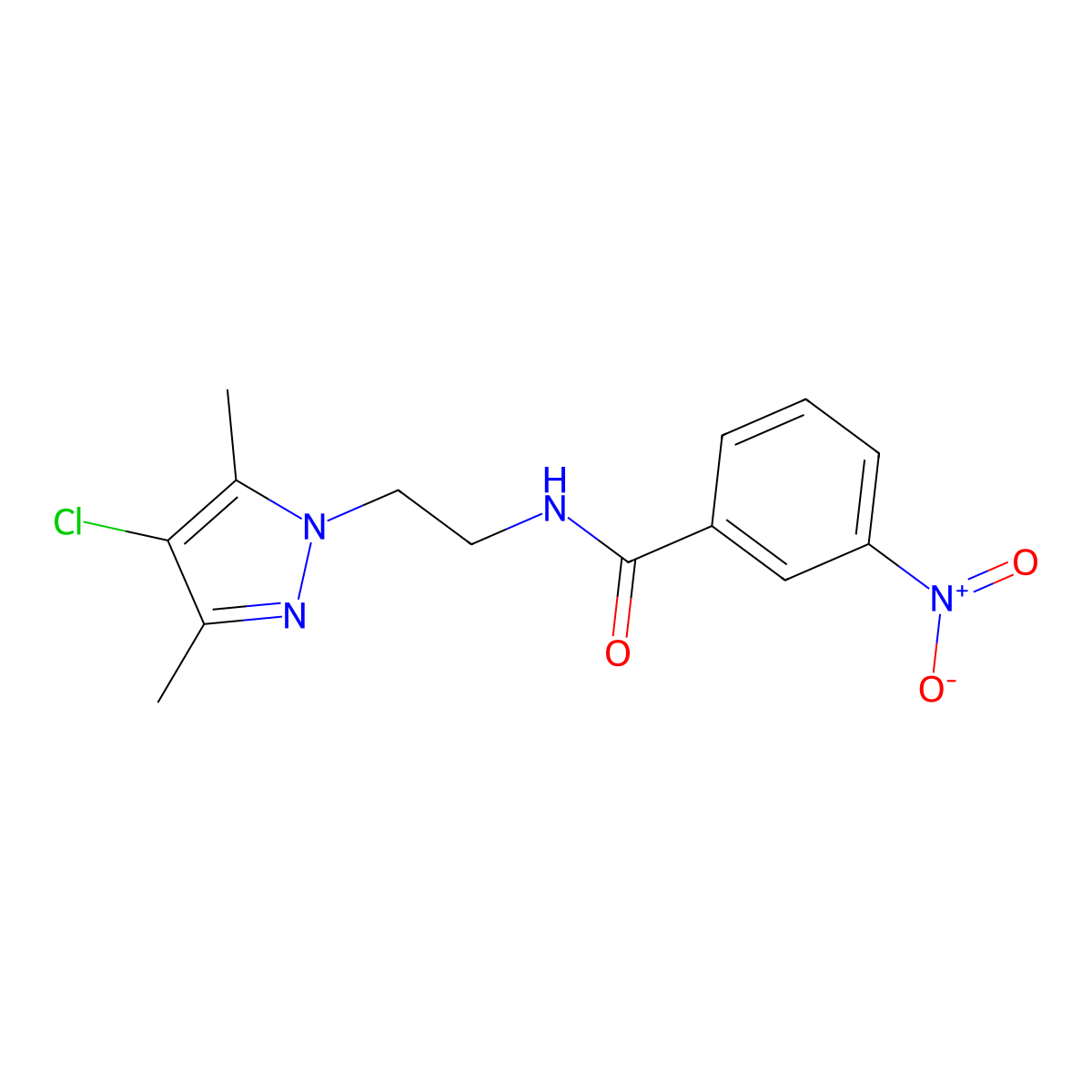 N-[2-(4-chloro-3,5-dimethyl-1H-pyrazol-1-yl)ethyl]-3-nitrobenzamide molecular structure, CAS 1013991-51-9
