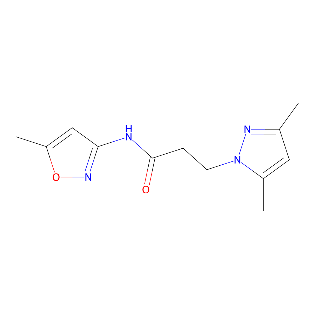 3-(3,5-dimethyl-1H-pyrazol-1-yl)-N-(5-methyl-3-isoxazolyl)propanamide molecular structure, CAS 1013992-02-3