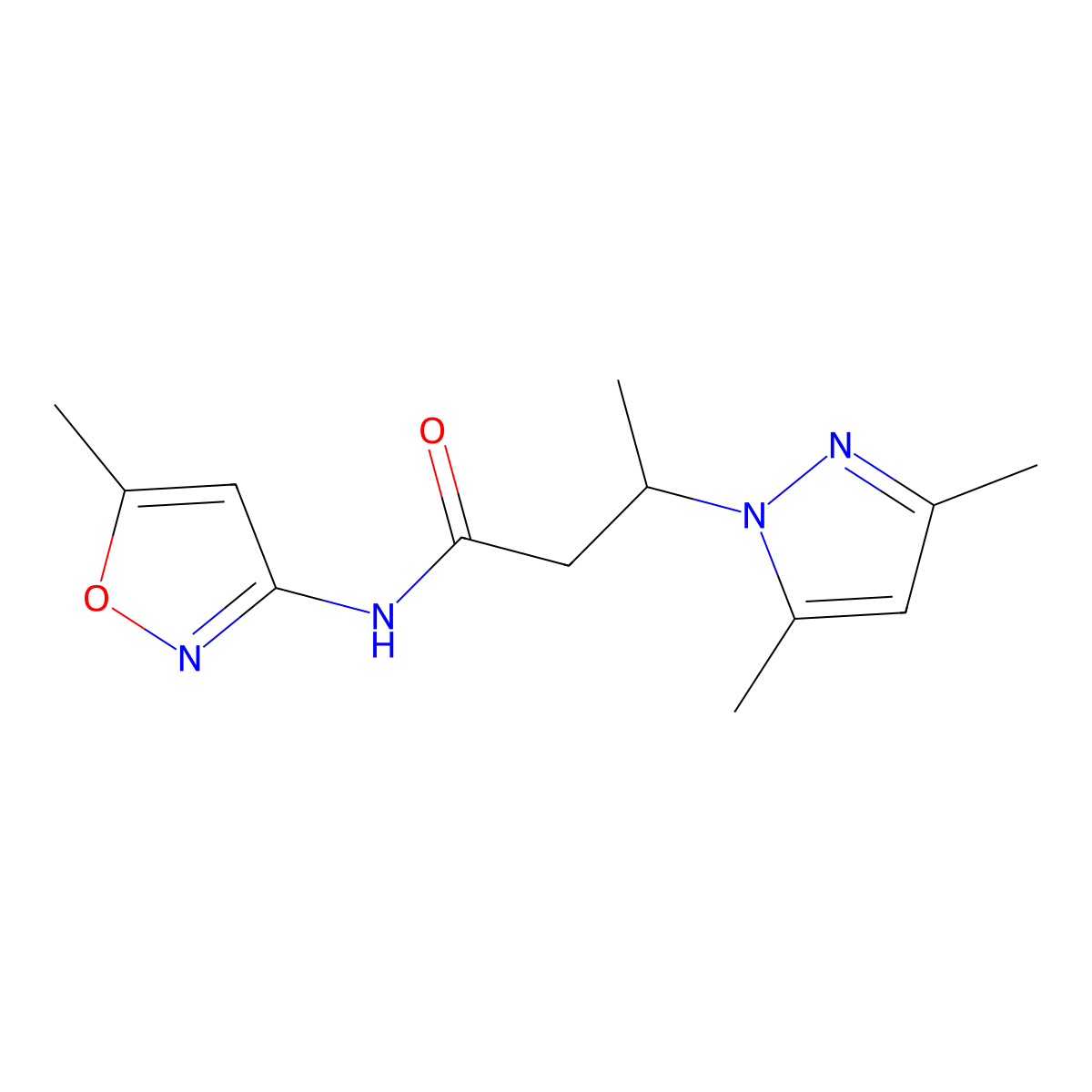 3-(3,5-dimethyl-1H-pyrazol-1-yl)-N-(5-methyl-3-isoxazolyl)butanamide molecular structure, CAS 1013992-10-3