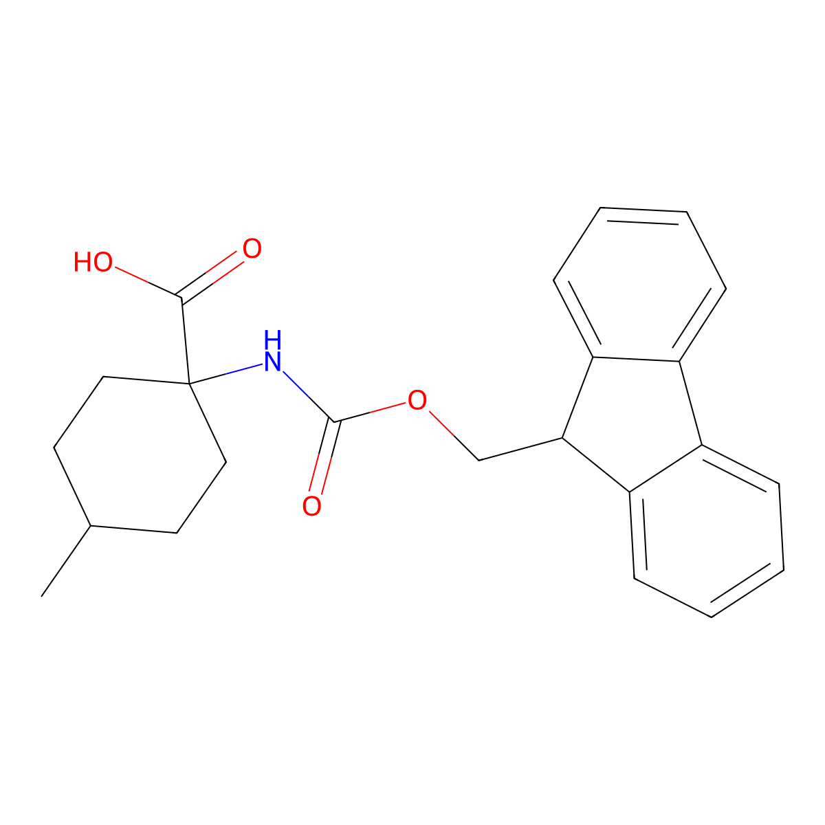 1-({[(9H-fluoren-9-yl)methoxy]carbonyl}amino)-4-methylcyclohexane-1-carboxylic acid molecular structure, CAS 1013997-27-7
