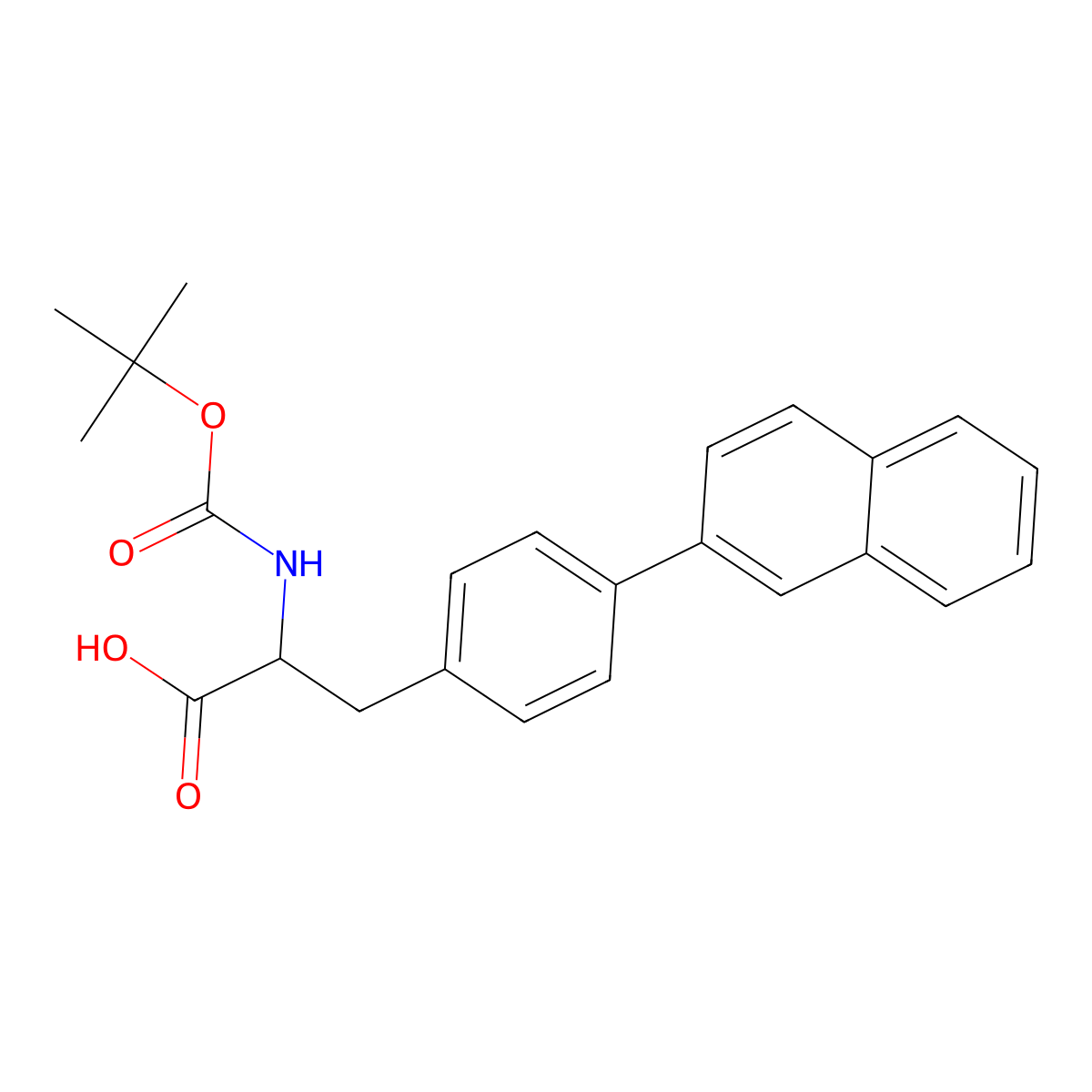 Boc-L-4-(naphthalen-2-yl)phenylalanine molecular structure, CAS 1013997-41-5