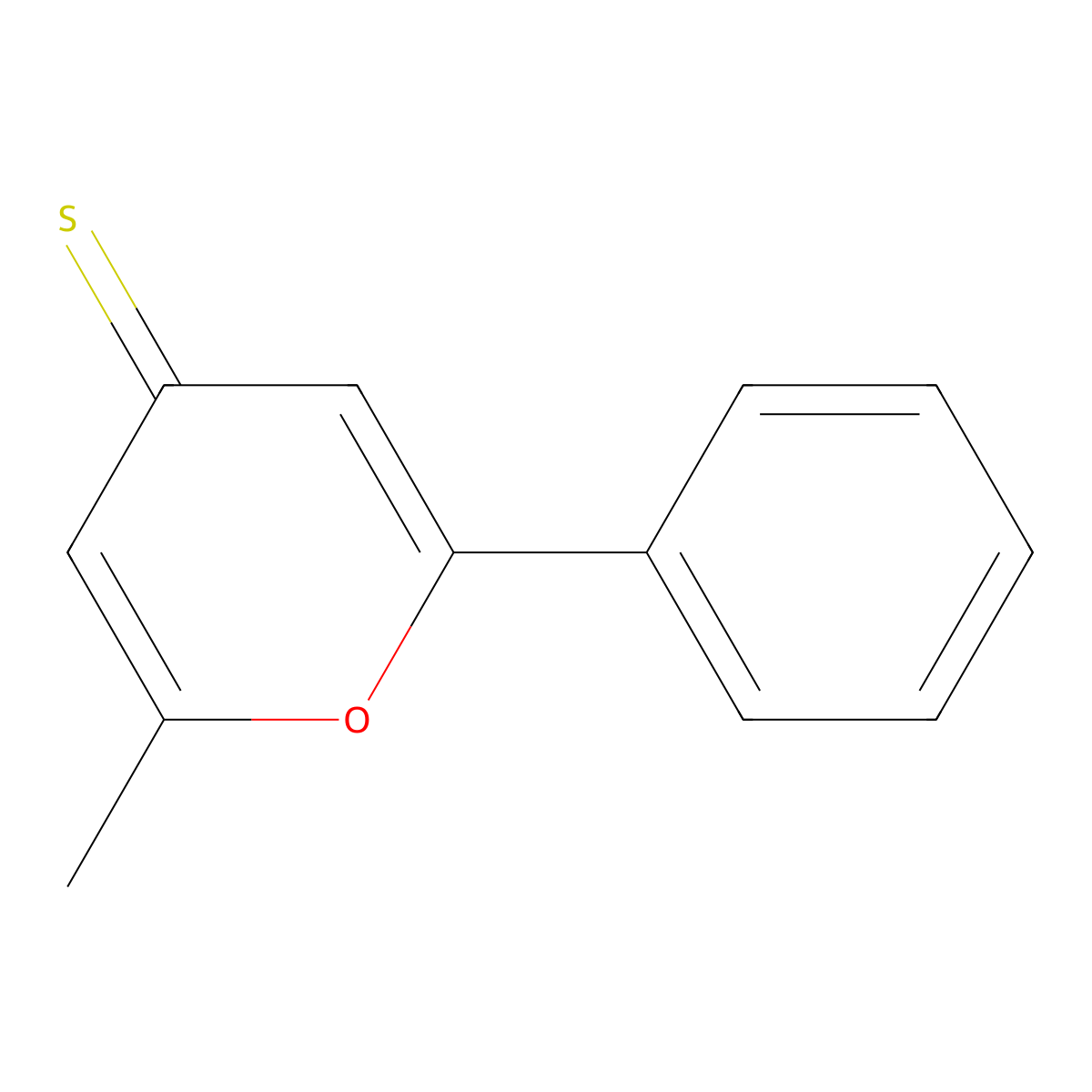 2-methyl-6-phenyl-4H-pyran-4-thione molecular structure, CAS 1014-00-2