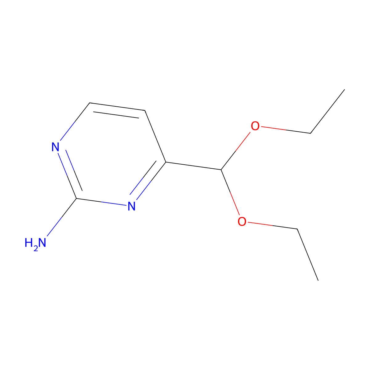 4-(Diethoxymethyl)pyrimidin-2-amine molecular structure, CAS 1014-03-5