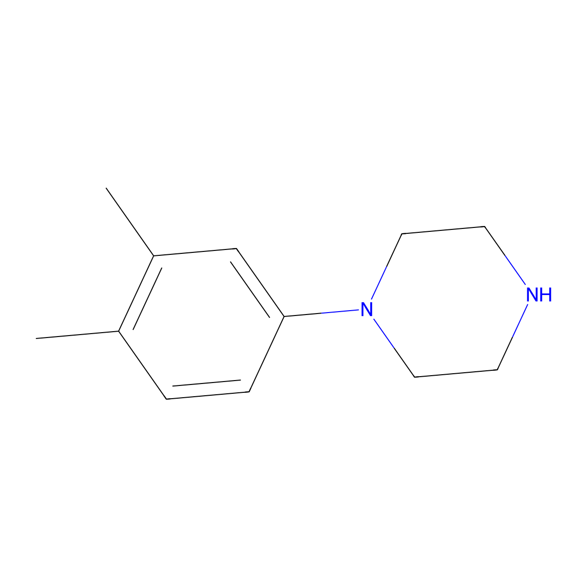 1-(3,4-Xylyl)piperazine molecular structure, CAS 1014-05-7