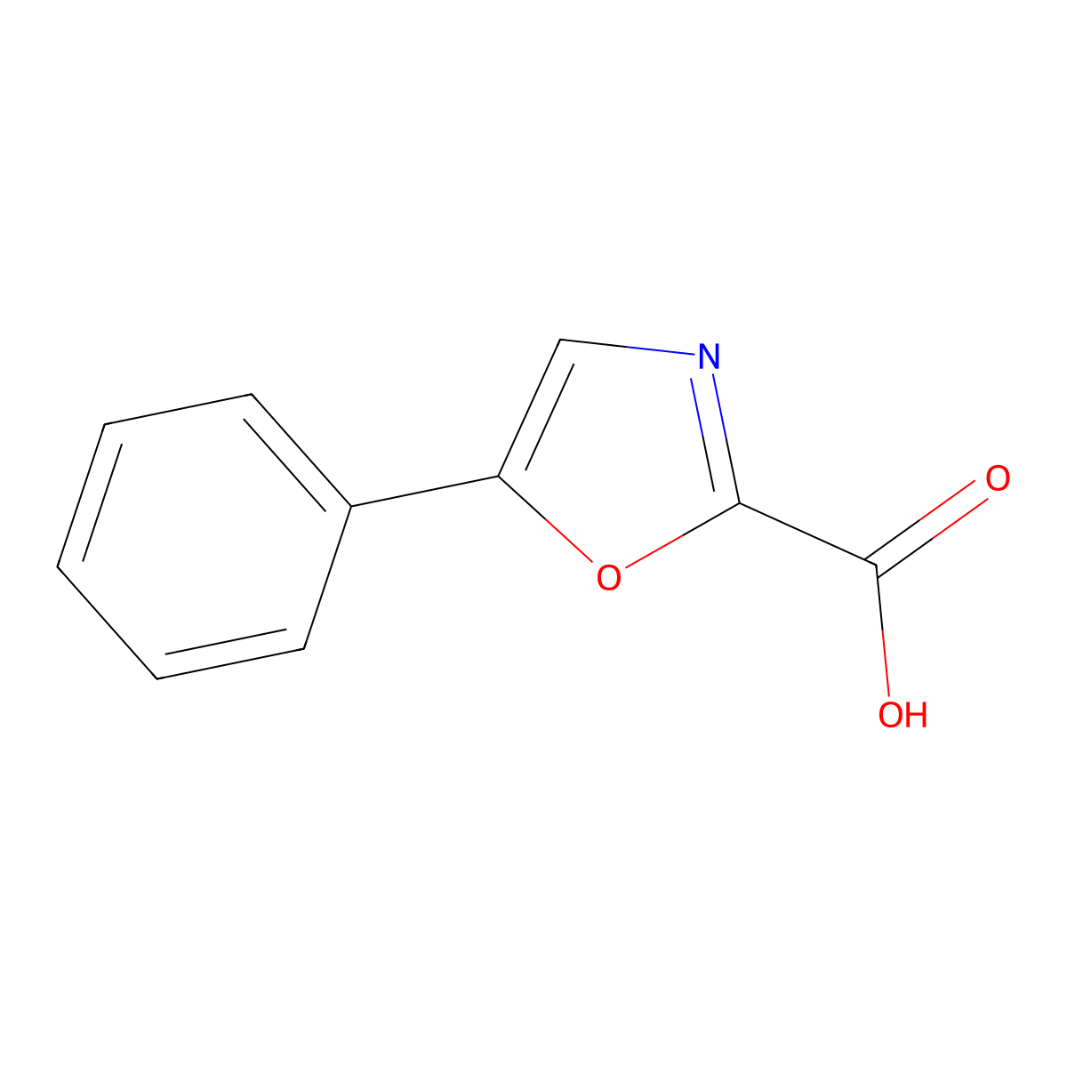 5-Phenyloxazole-2-carboxylic acid molecular structure, CAS 1014-14-8