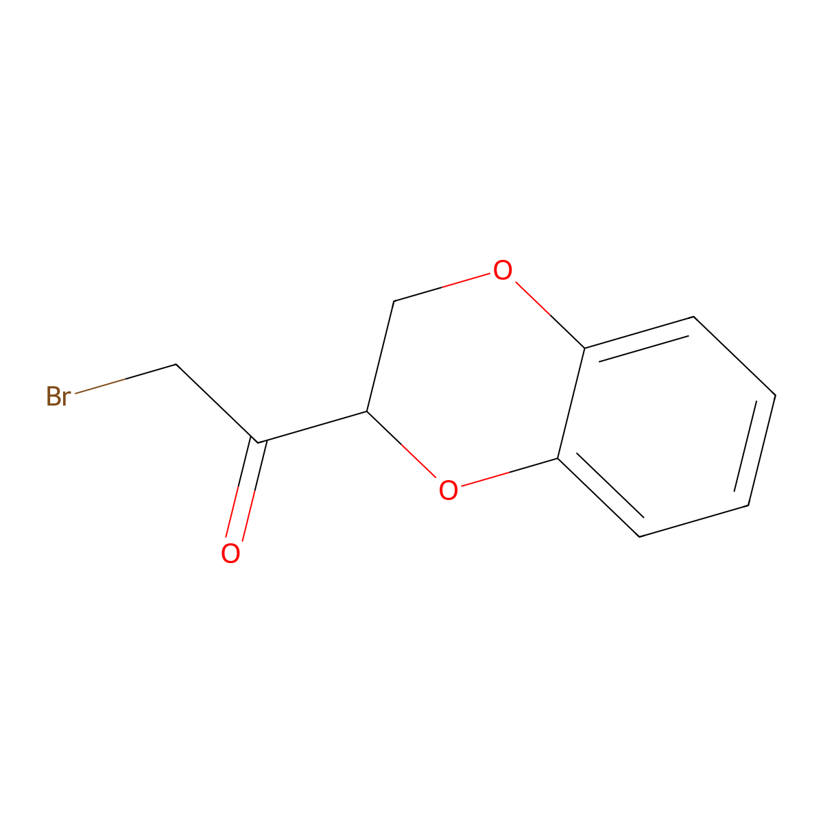 2-Bromo-1-(2,3-dihydro-1,4-benzodioxin-2-yl)ethan-1-one molecular structure, CAS 1014-18-2