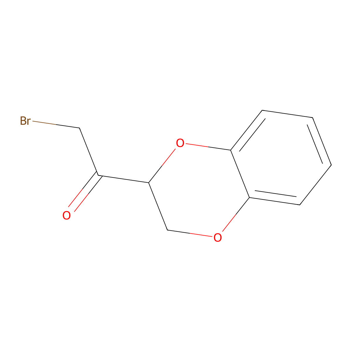 2-Bromo-1-(2,3-dihydro-1,4-benzodioxin-2-yl)ethan-1-one molecular structure, CAS 1014-18-2