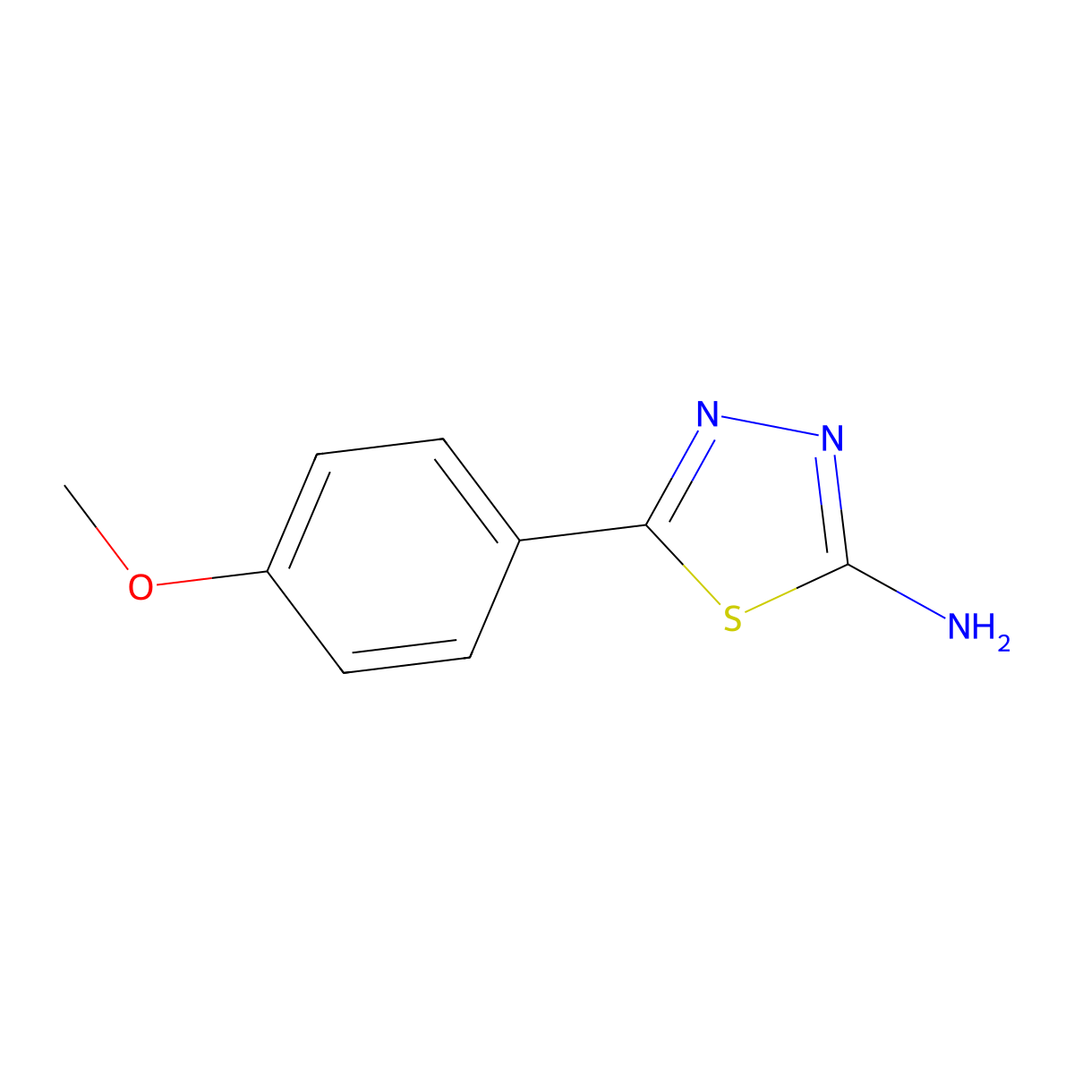 5-(4-Methoxyphenyl)-1,3,4-thiadiazol-2-amine molecular structure, CAS 1014-25-1