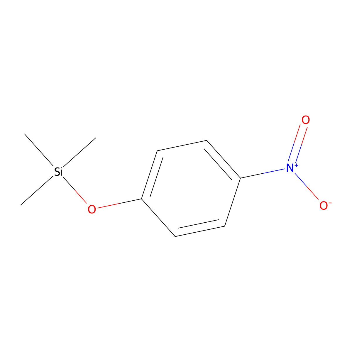 Benzene, 1-nitro-4-((trimethylsilyl)oxy)- molecular structure, CAS 1014-66-0