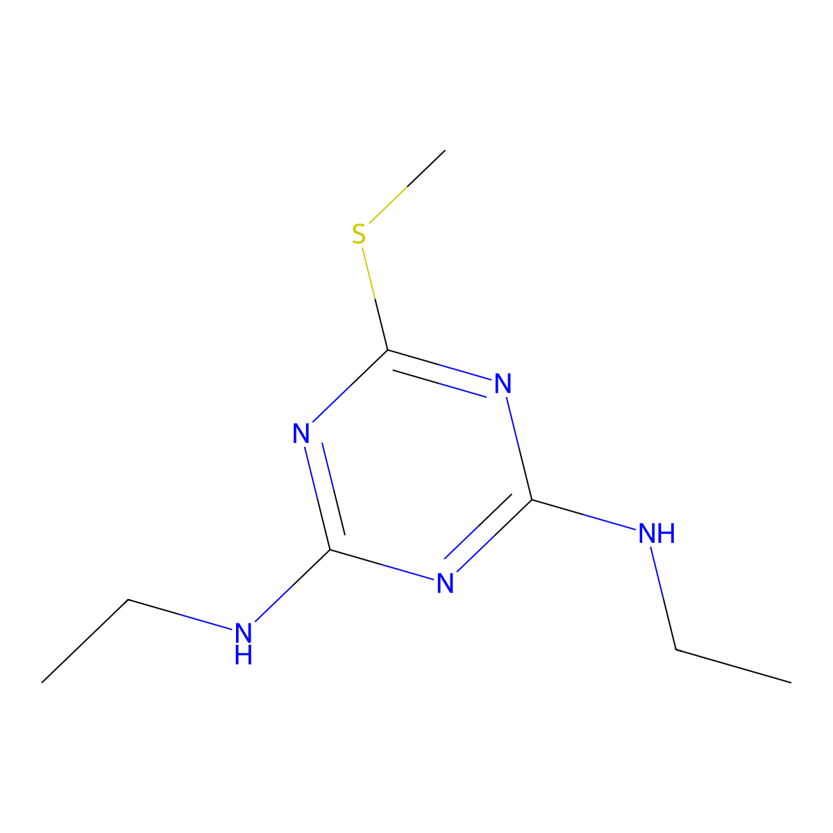 Simetryn molecular structure, CAS 1014-70-6