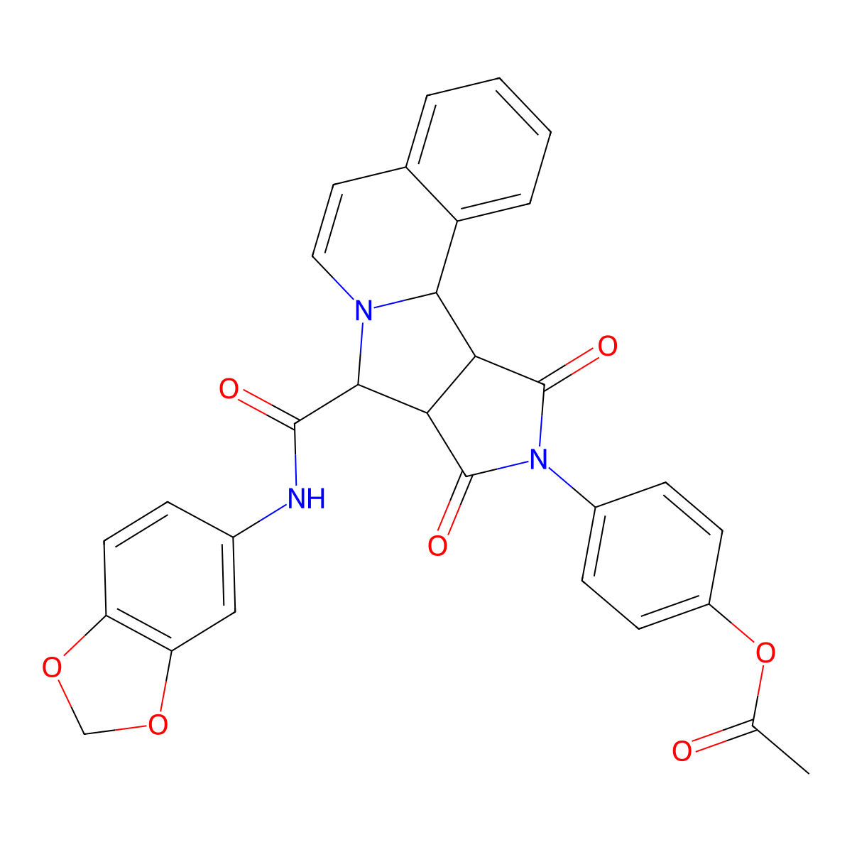 [4-[(11S,12R,16S)-11-(1,3-benzodioxol-5-ylcarbamoyl)-13,15-dioxo-10,14-diazatetracyclo[8.6.0.02,7.012,16]hexadeca-2,4,6,8-tetraen-14-yl]phenyl] acetate molecular structure, CAS 1014000-92-0