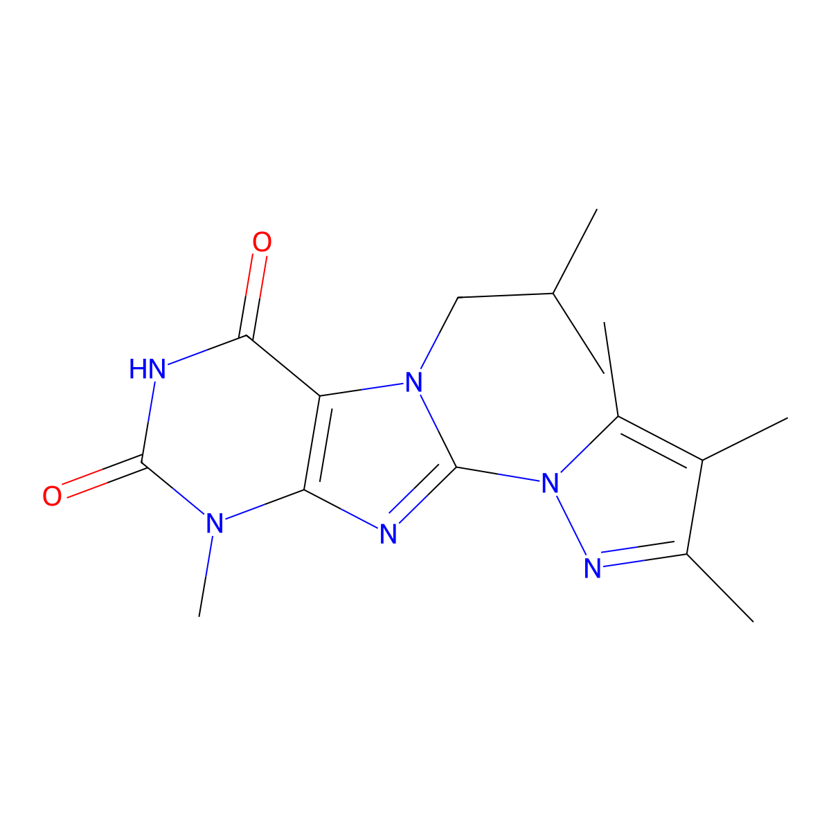 7-Isobutyl-3-methyl-8-(3,4,5-trimethyl-1H-pyrazol-1-yl)-1H-purine-2,6(3H,7H)-dione molecular structure, CAS 1014010-92-4