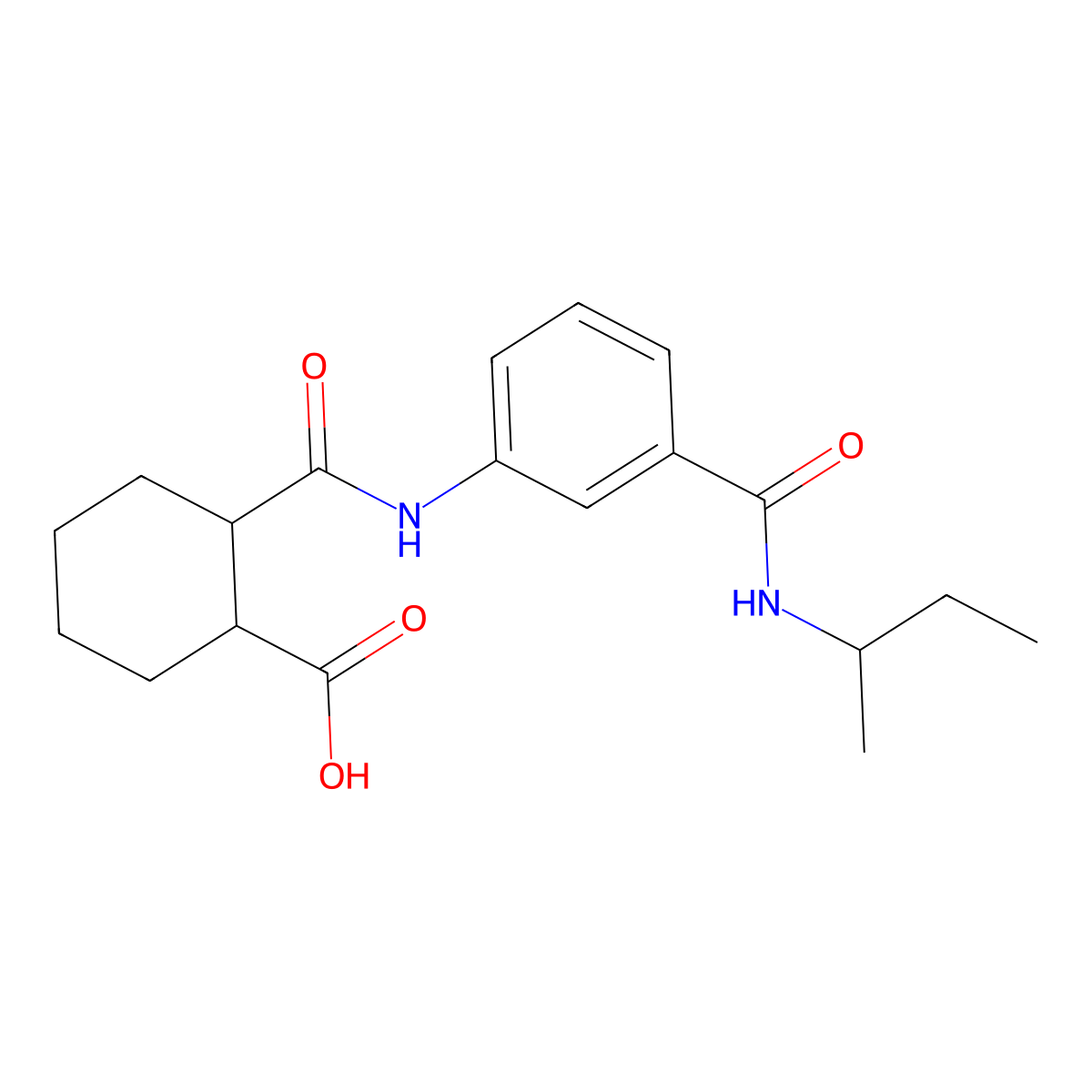 2-({3-[(Sec-butylamino)carbonyl]anilino}carbonyl)-cyclohexanecarboxylic acid molecular structure, CAS 1014018-19-9
