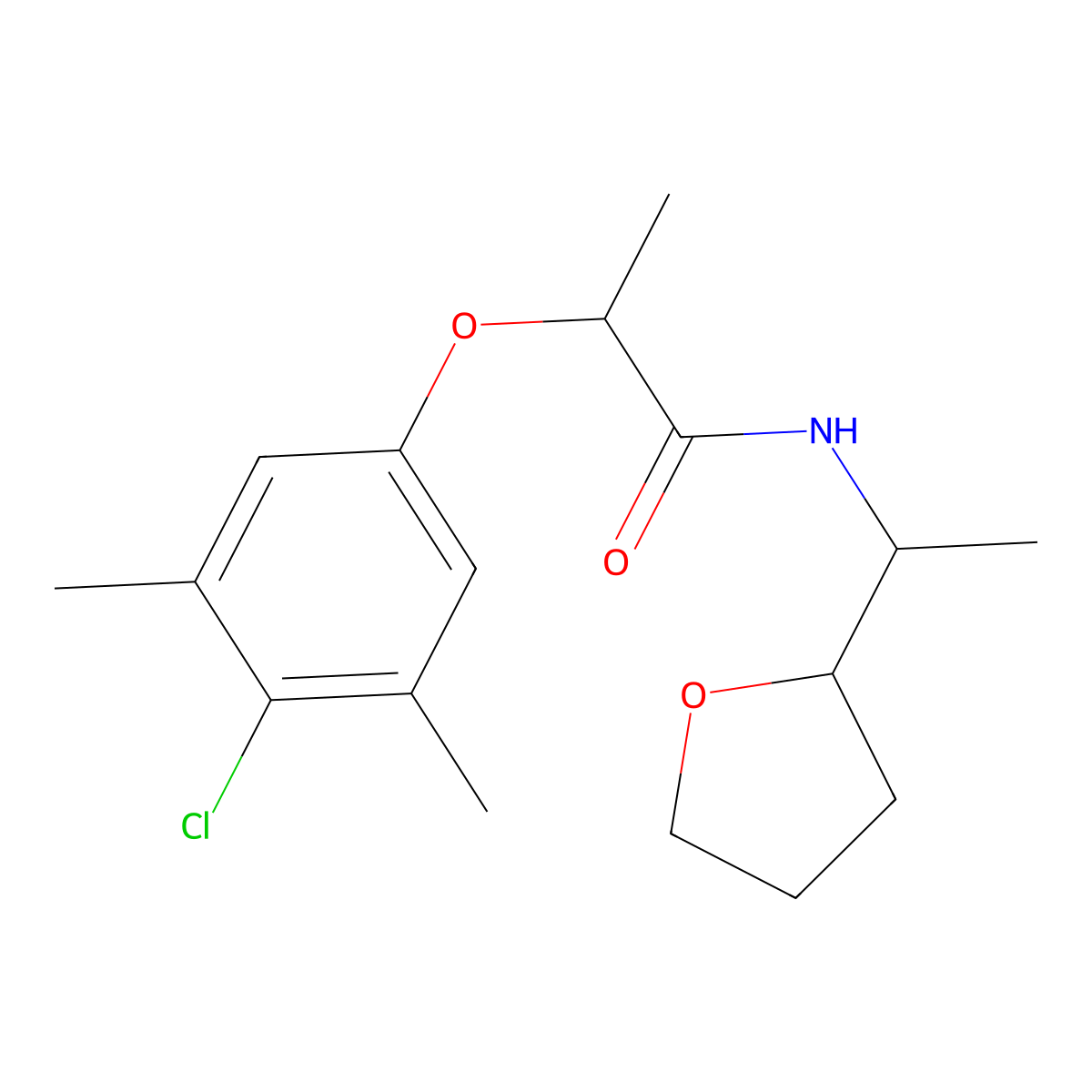 2-(4-Chloro-3,5-dimethylphenoxy)-N-[1-(tetrahydro-2-furanyl)ethyl]propanamide molecular structure, CAS 1014018-20-2