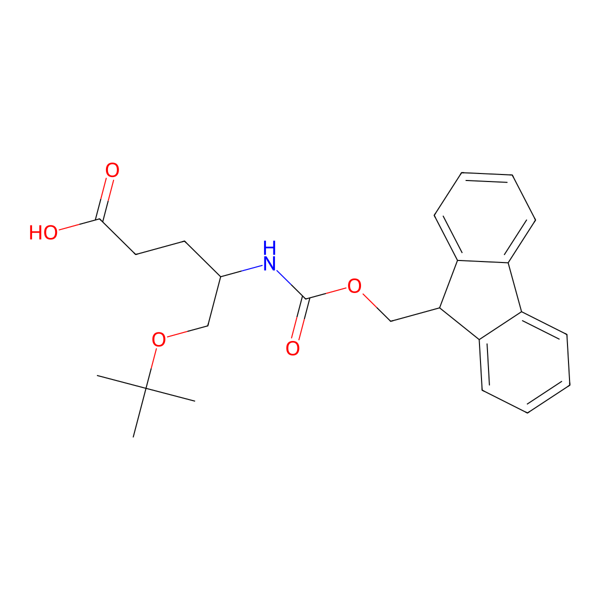 (R)-4-((((9H-Fluoren-9-yl)methoxy)carbonyl)amino)-5-(tert-butoxy)pentanoic acid molecular structure, CAS 1014018-79-1