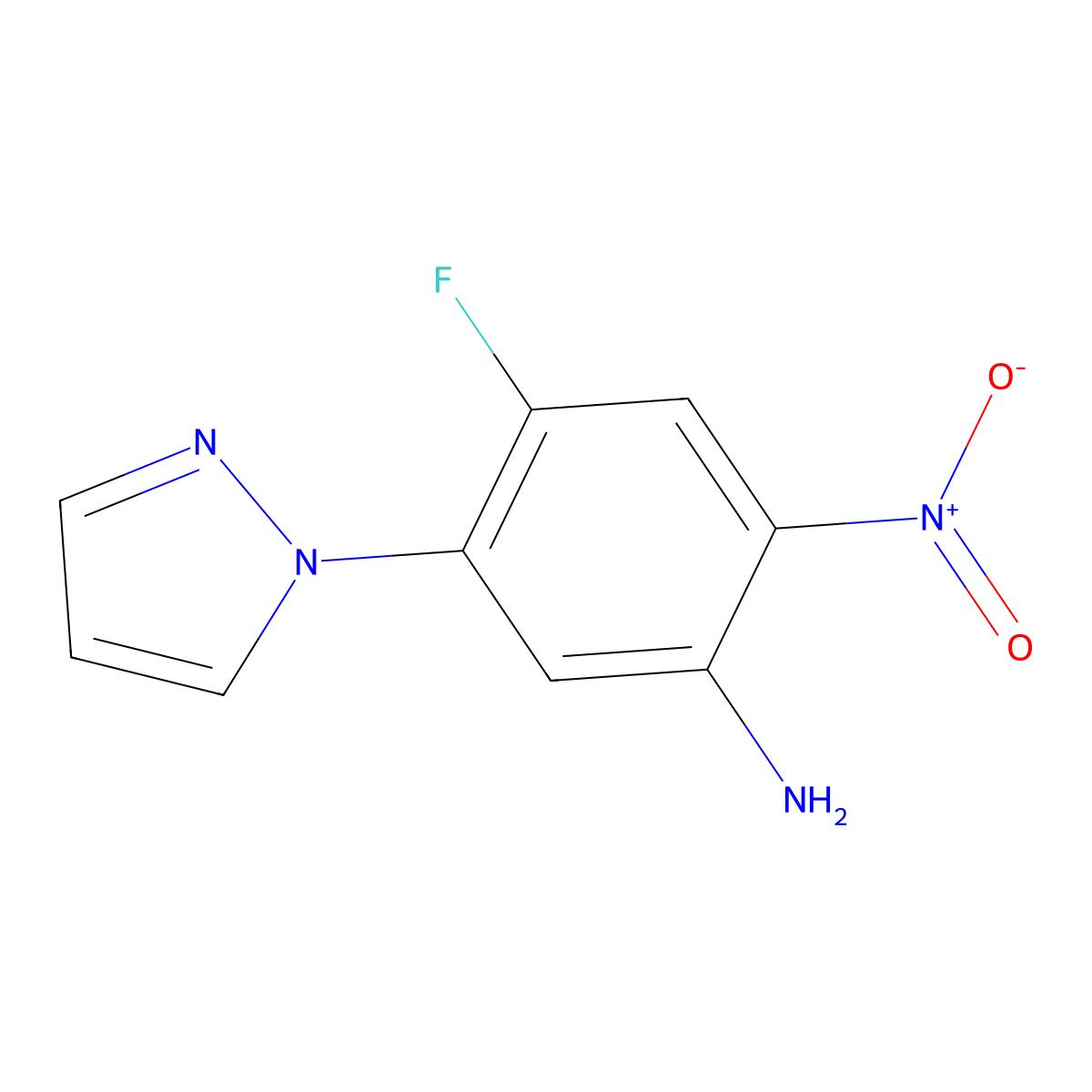 4-fluoro-2-nitro-5-(1H-pyrazol-1-yl)aniline molecular structure, CAS 1014020-15-5