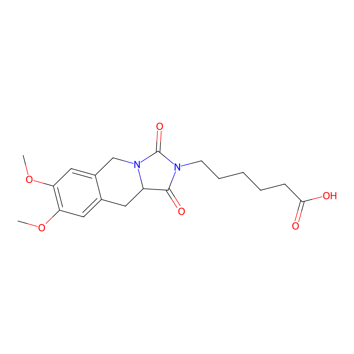 6-[(10aS)-7,8-dimethoxy-1,3-dioxo-10,10a-dihydro-5H-imidazo[1,5-b]isoquinolin-2-yl]hexanoic acid molecular structure, CAS 1014020-69-9