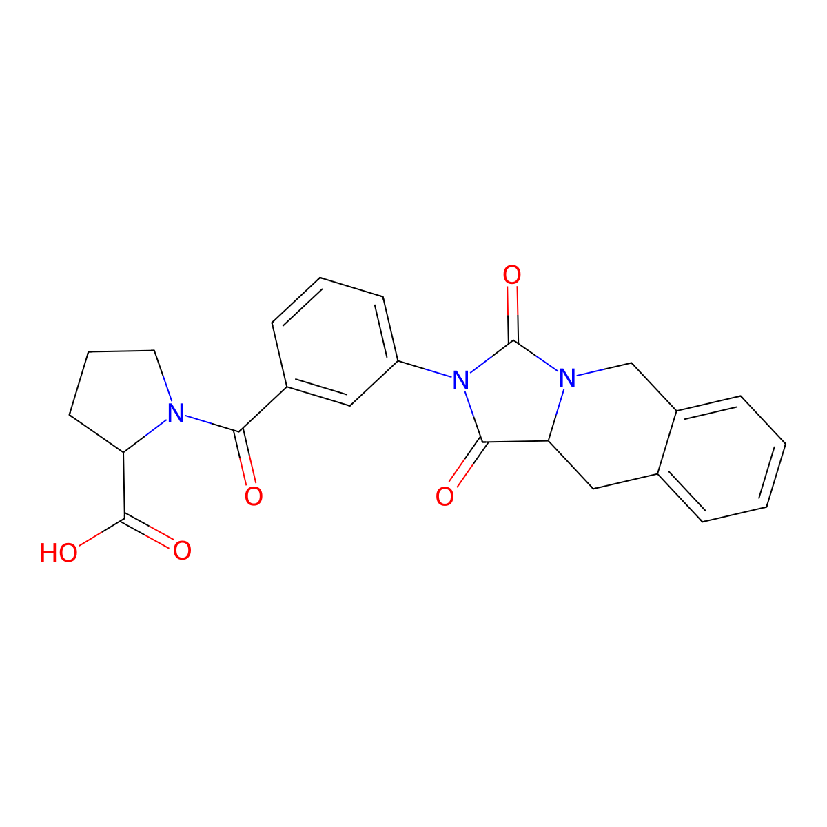 1-({3-[(10aS)-1,3-dioxo-1,5,10,10a-tetrahydroimidazo[1,5-b]isoquinolin-2(3H)-yl]phenyl}carbonyl)-L-proline molecular structure, CAS 1014020-89-3