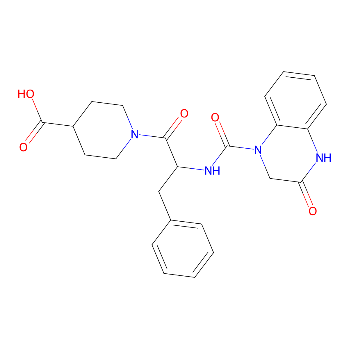 1-{N-[(3-hydroxyquinoxalin-1(2H)-yl)carbonyl]-L-phenylalanyl}piperidine-4-carboxylic acid molecular structure, CAS 1014021-71-6
