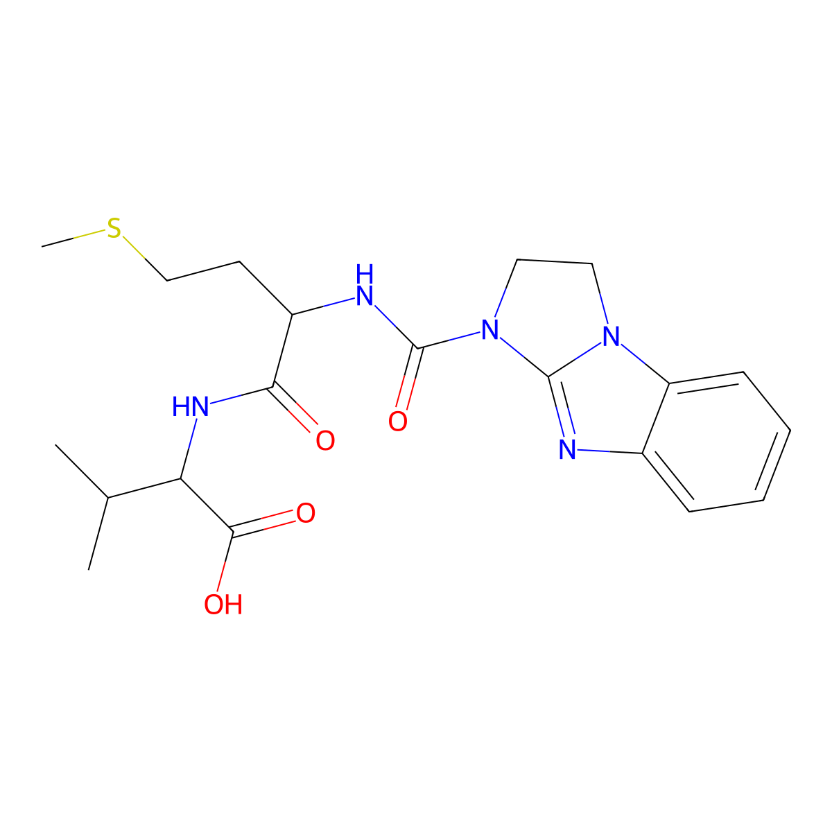 N-(2,3-dihydro-1H-imidazo[1,2-a]benzimidazol-1-ylcarbonyl)-L-methionyl-D-valine molecular structure, CAS 1014023-00-7