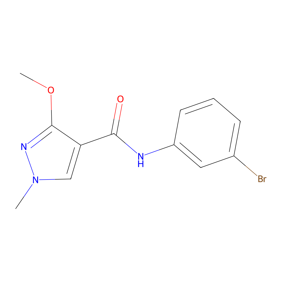 N-(3-bromophenyl)-3-methoxy-1-methyl-1H-pyrazole-4-carboxamide molecular structure, CAS 1014025-16-1