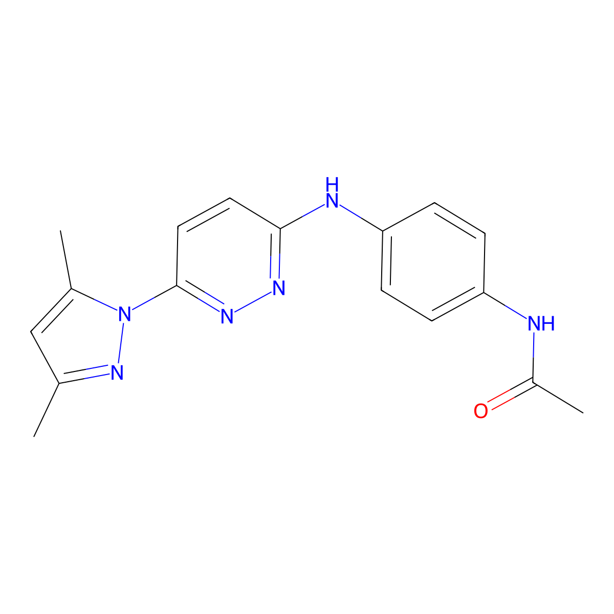 N-(4-((6-(3,5-dimethyl-1H-pyrazol-1-yl)pyridazin-3-yl)amino)phenyl)acetamide molecular structure, CAS 1014025-96-7