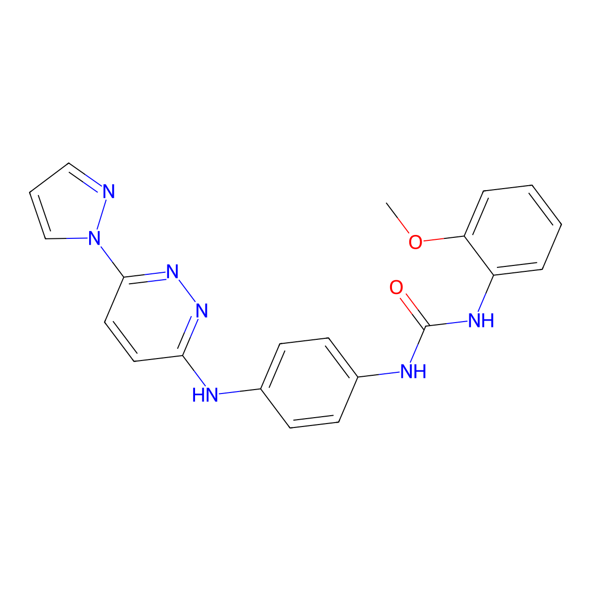 1-(4-((6-(1H-pyrazol-1-yl)pyridazin-3-yl)amino)phenyl)-3-(2-methoxyphenyl)urea molecular structure, CAS 1014026-00-6