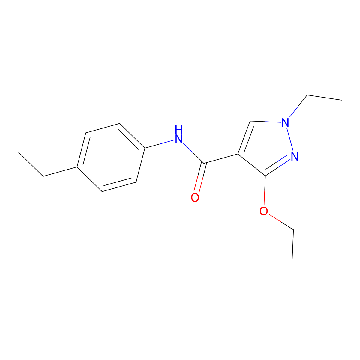 3-ethoxy-1-ethyl-N-(4-ethylphenyl)-1H-pyrazole-4-carboxamide molecular structure, CAS 1014026-93-7