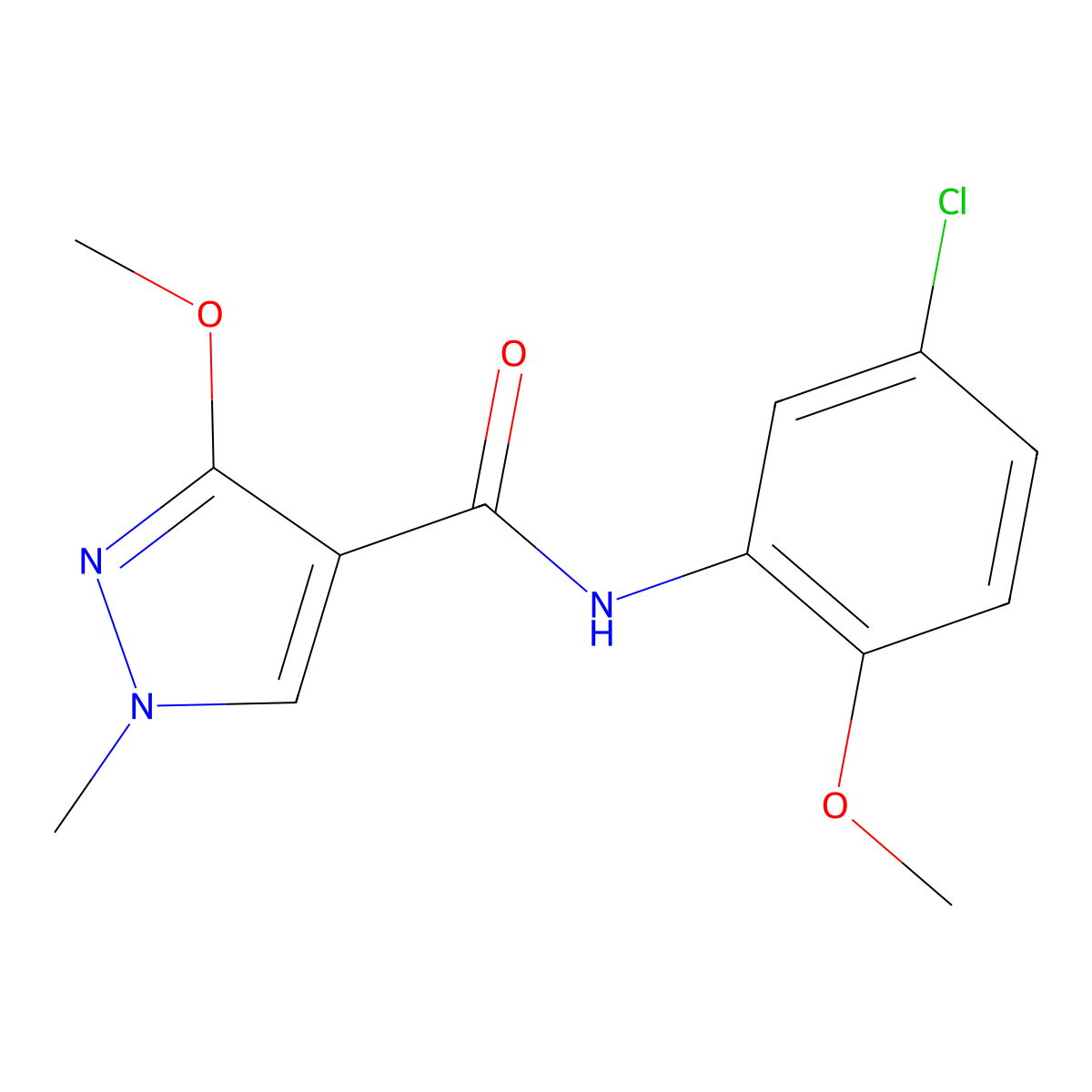N-(5-chloro-2-methoxyphenyl)-3-methoxy-1-methyl-1H-pyrazole-4-carboxamide molecular structure, CAS 1014026-96-0