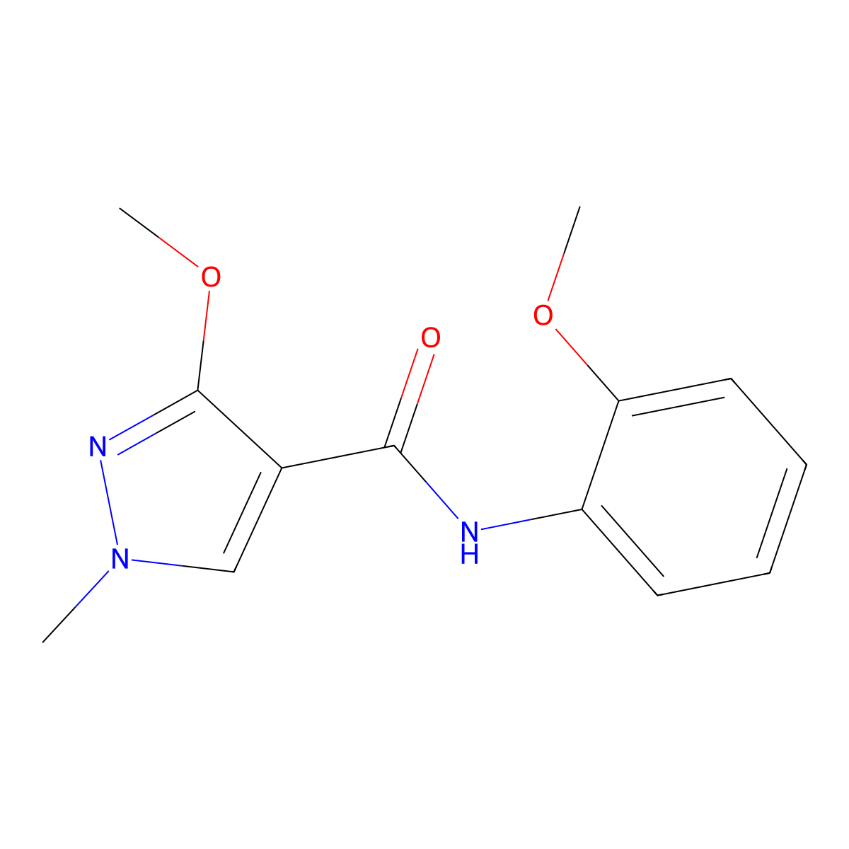 3-methoxy-N-(2-methoxyphenyl)-1-methyl-1H-pyrazole-4-carboxamide molecular structure, CAS 1014026-97-1