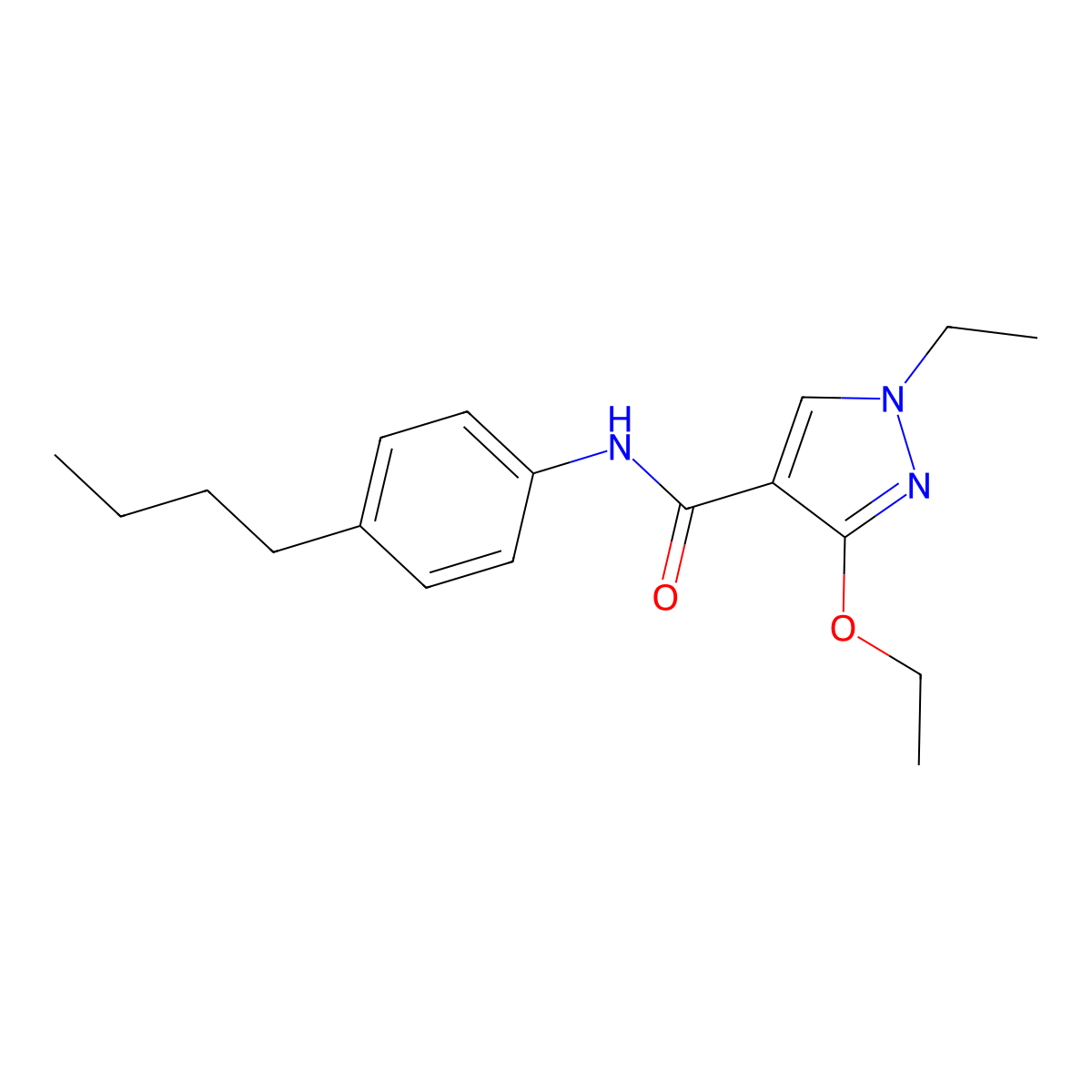 N-(4-butylphenyl)-3-ethoxy-1-ethyl-1H-pyrazole-4-carboxamide molecular structure, CAS 1014027-06-5