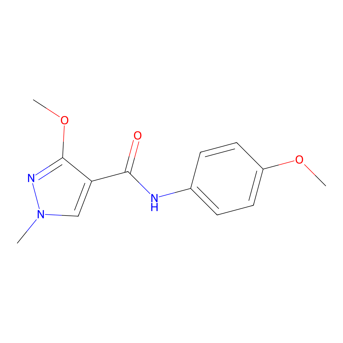 3-methoxy-N-(4-methoxyphenyl)-1-methyl-1H-pyrazole-4-carboxamide molecular structure, CAS 1014027-12-3