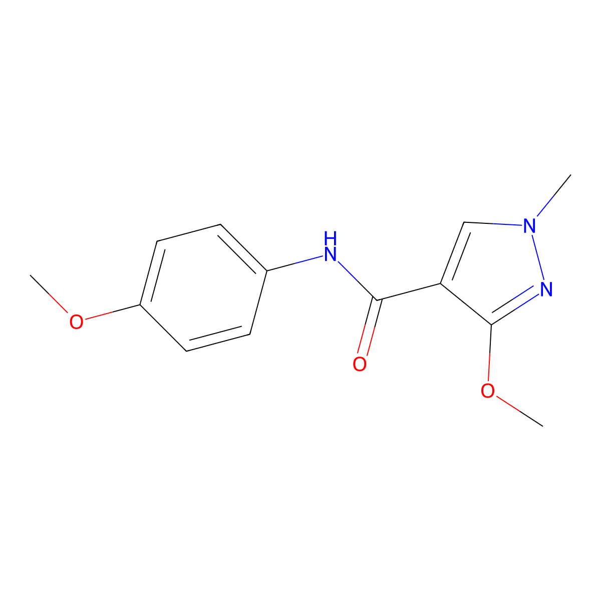 3-methoxy-N-(4-methoxyphenyl)-1-methyl-1H-pyrazole-4-carboxamide molecular structure, CAS 1014027-12-3