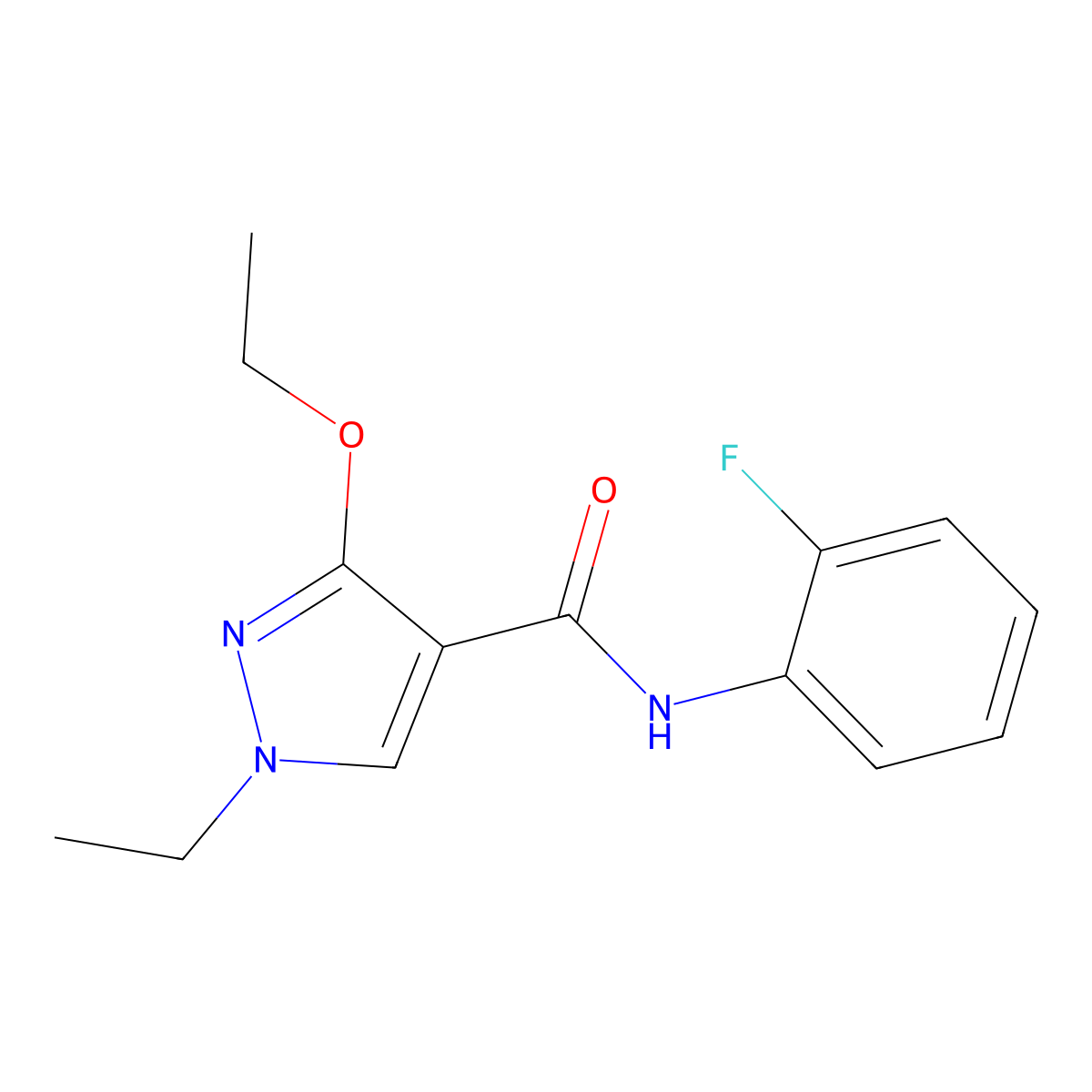 3-ethoxy-1-ethyl-N-(2-fluorophenyl)-1H-pyrazole-4-carboxamide molecular structure, CAS 1014027-13-4