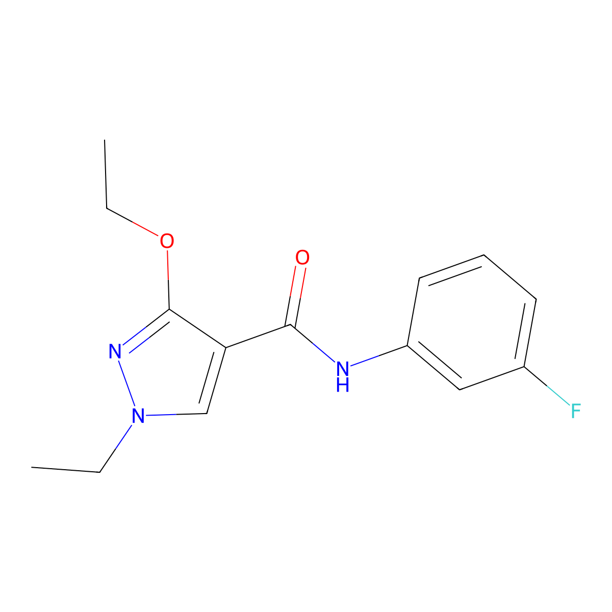3-ethoxy-1-ethyl-N-(3-fluorophenyl)-1H-pyrazole-4-carboxamide molecular structure, CAS 1014027-25-8