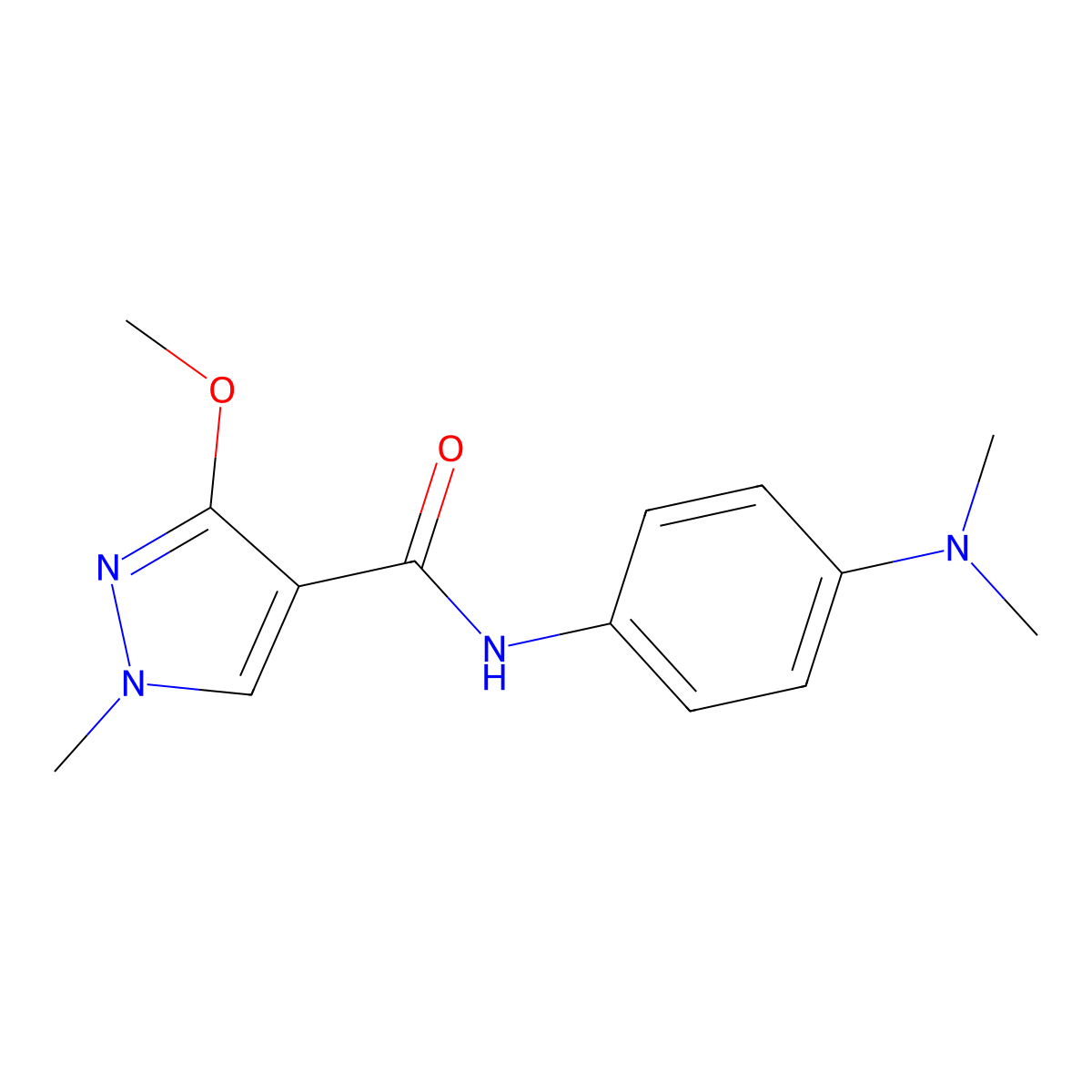 N-(4-(dimethylamino)phenyl)-3-methoxy-1-methyl-1H-pyrazole-4-carboxamide molecular structure, CAS 1014027-54-3