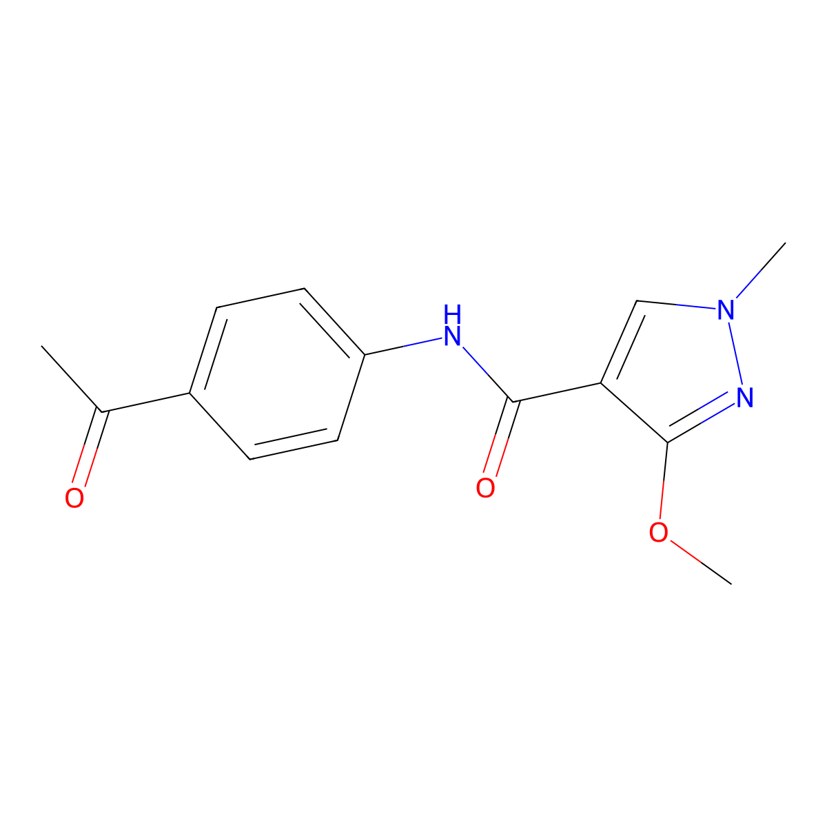 N-(4-acetylphenyl)-3-methoxy-1-methyl-1H-pyrazole-4-carboxamide molecular structure, CAS 1014027-60-1