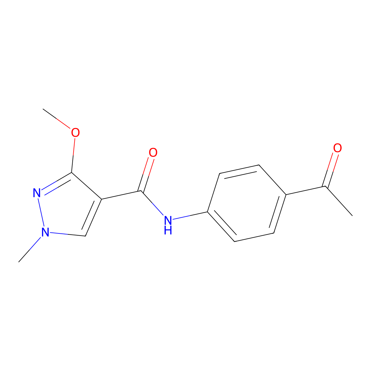 N-(4-acetylphenyl)-3-methoxy-1-methyl-1H-pyrazole-4-carboxamide molecular structure, CAS 1014027-60-1