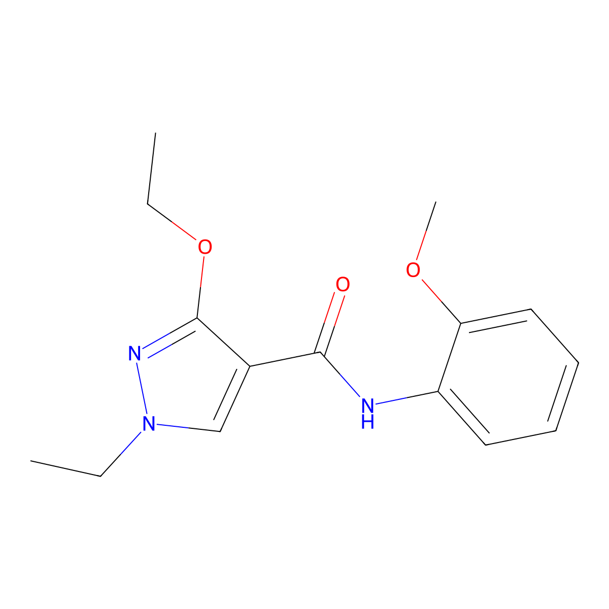 3-ethoxy-1-ethyl-N-(2-methoxyphenyl)-1H-pyrazole-4-carboxamide molecular structure, CAS 1014028-04-6
